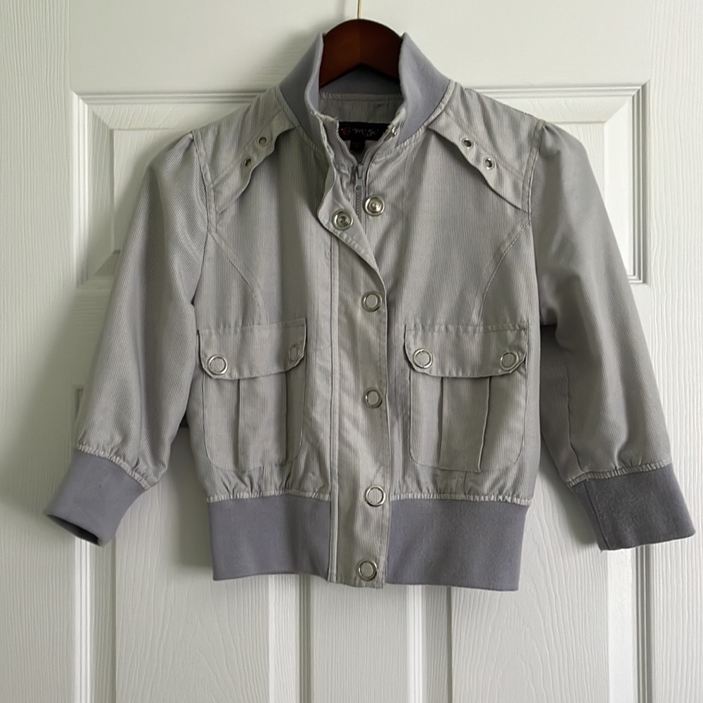 Pinstripe Bomber Jacket